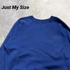 90s Just My Size 2X ネイビー 無地 ラグランスウェット