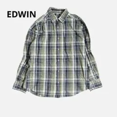 EDWIN エドウィン 長袖チェックシャツ L コットン 綿100% カジュアル