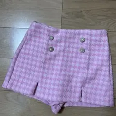 ZARA ツイード　千鳥柄　ぴんく　スカートパンツ