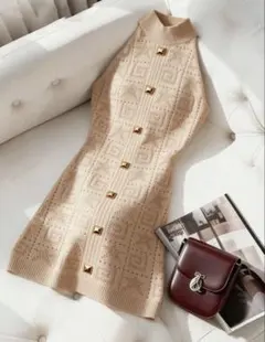 shein ノースリニットワンピース