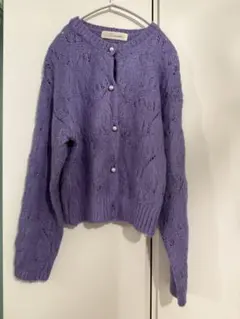 Snidel 紫色 レース編み カーディガン
