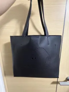 Snoopy 黒いトートバッグ穴あきデザイン