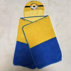 【USJ/ユニバ】ほぼ未使用ミニオンフード付ブランケットポンチョ