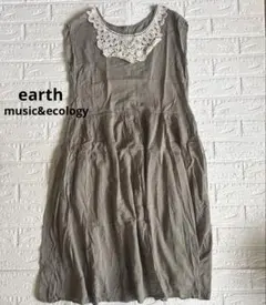 earth music&ecology レース襟ノースリーブワンピース 【F】