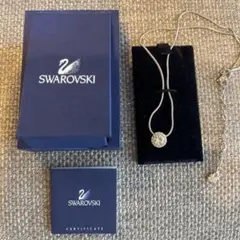 【SWAROVSKI 】スワロフスキー 1粒ネックレス スネークチェーン 未使用