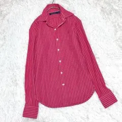 C*∀様 ポロゴルフ ラルフローレン ピンク白ストライプ 長袖シャツ ポニー刺繍