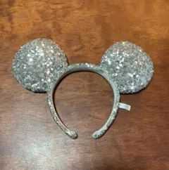 ミッキー耳 シルバー スパンコールカチューシャ