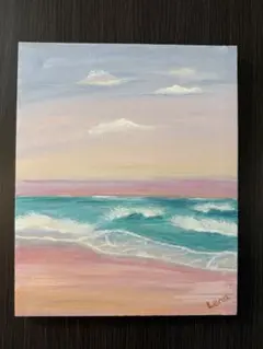 アクリル画 キャンバス絵画 朝焼けの海 - メルカリ