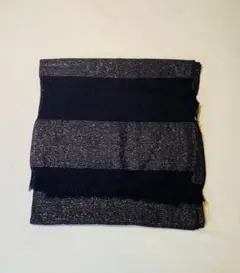 ジムトンプソン ストール ネイビー シルバーラメ ウールシルク