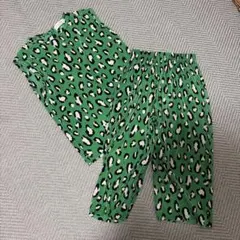 DailyBEBE 緑色ヒョウ柄上下セットアップ 100-110