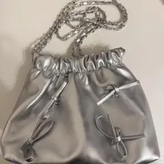 シルバー ショルダーバッグ ハンドバッグ バレエコア