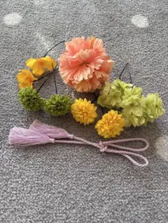 合成花の髪飾りセット タッセル付き