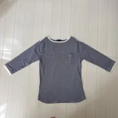 COMME CA ISM ボーダー 七分袖 Tシャツ Lサイズのサムネイル
