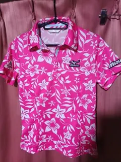 MIZUNO ミズノ レディース ゴルフ ポロシャツ ピンク 花柄
