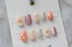 【即購入可】081ニュアンスシアーマグネットネイルチップデザイン