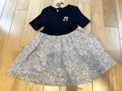 ファミリア familiar リバティ ワンピース 110 ヘアクリップ付 半袖