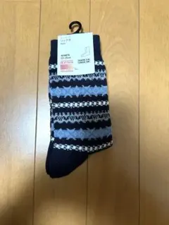 新品　ユニクロ　ネイビー ストライプ ソックス　未使用品