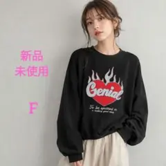 【新品】GORGE ブラック ハート グラフィック スウェット トレーナー F