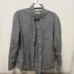 Right-onボタンダウン長袖シャツ ブラック・ホワイトチェック