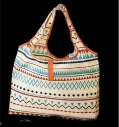 幾何学模様キャンバストートバッグ