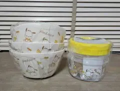 ポチャッコ エコマルチボウル3個&保存容器2個組 ヤマダ電機 コラボ 非売品