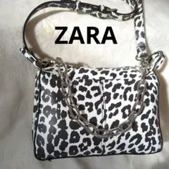 ザラ　ZARA レオパード　アニマル柄　ショルダーバッグ　チェーン　ハンドバッグ