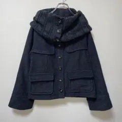 ビームスハート　ジャケット　コート　ダークグレー ウール混紡　カジュアル