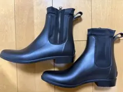 EDWIN 防水ジッパー付きレインシューズ ブラック