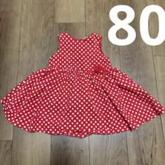 赤い水玉模様 ノースリーブ ワンピース サイズ80 ミニー　ハロウィン