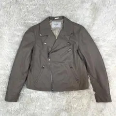 SLOBE IENA ダブルライダース　レザージャケット　レオパード裏地　38のサムネイル