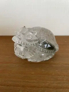 天然石　ガーデンクォーツ　龍亀　ロングイ　キレイ　彫り物　少し欠けあり