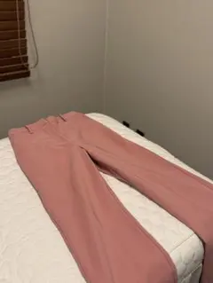 ピンク ポリエステル スラックス