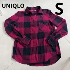 UNIQLO ユニクロ 長袖 チェックシャツ ピンク ネイビー チェック