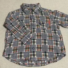 【美品】Miki House チェック柄 長袖シャツ サイズ80