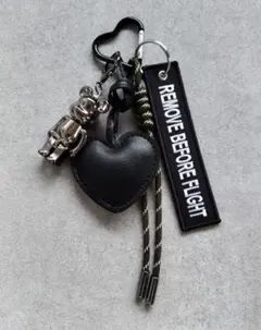 じゃらじゃらキーホルダー バッグチャーム キーチャーム　カーキ　ブラック