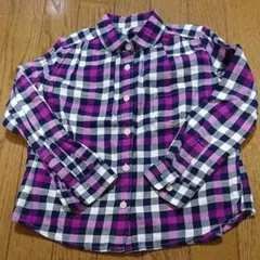 ユニクロ 120サイズ 長袖シャツ ブロックチェック 女の子 キッズ ガール