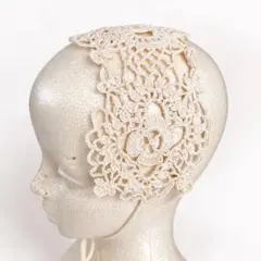 ヴィンテージ風♡レトロなお花のレース編みハンドメイドヘッドドレス2