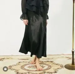 pellicule サテンマーメイドスカート　ブラック