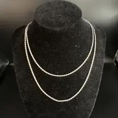 シルバー ツイストチェーン ロングネックレス