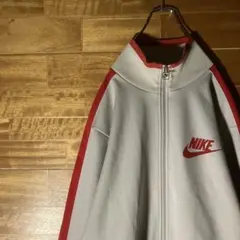 NIKE トラックジャケット　ジャージ　スウェット　グレー　赤　ハイネック　L
