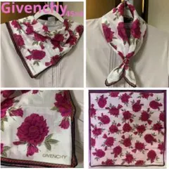Givenchy フラワープリント ミニスカーフ、ハンカチ 冬特価〜2/25