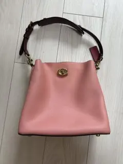 COACH ピンク ハンドバッグ ターンロック