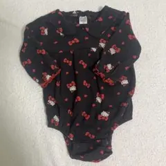 フタフタ　ハローキティ　ロンパース　長袖　襟　70 黒