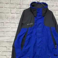 コロンビア　マウンテンパーカー　ブルーM ロゴ刺繍アウトドア0121