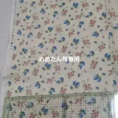 専用#1276　YUWAダブルガーゼ　松山敦子さん　生成りに青いイチゴ柄　約1m