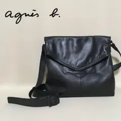 2000s agnes b. レザー ショルダーバッグ 黒 ハーフムーン y2k - メルカリ