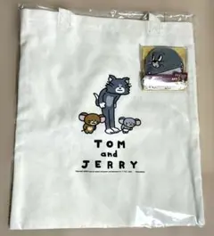 トムとジェリー ハッピーくじ C賞 トートバッグ F賞　缶バッチ(タフィー)