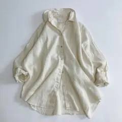 未使用級　24SS Whim Gazette シルクローンシャツ　ライトベージュ 未使用級 24SS Whim Gazette シルクローンシャツ ライトベージュ