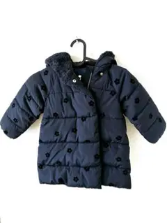 jacadi ネイビー花柄ダウンコート 36M 96センチ