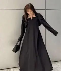 COCODEAL ピーチ起毛コンパクトボレロ×キャミワンピース